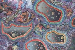 Traslàción de Galaxias, 3/29/06, 4:49 PM,  8C, 7477x10461 (270+162), 100%, Custom,  1/30 s, R47.9, G24.9, B40.557cmX76cm, Gouache extrafino on Arches, Pablo Amaringo March 8. 2002, Cuadro Feshado 08-03-02