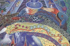 Ayahuasca Mariri, 3/29/06, 5:04 PM,  8C, 7477x10461 (162+144), 100%, Custom,  1/30 s, R47.9, G24.9, B40.557cmX76cm, Gouache extrafino on Arches, Pablo Amaringo 2003, Cuadro Fechado 30-01-02